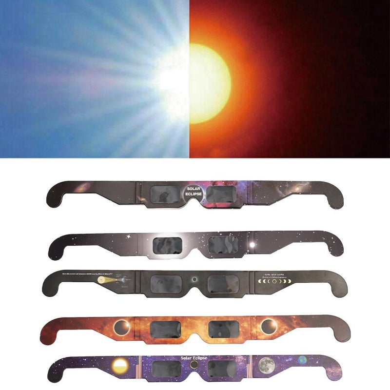 Solar Eclipse Glasses, Paper Solar Eclipse Glasses Protect Eyes Anti-UV Viewing Glasses Safe Shades Total Solar,  Safe Shades for Direct Sun Viewing - Image 2